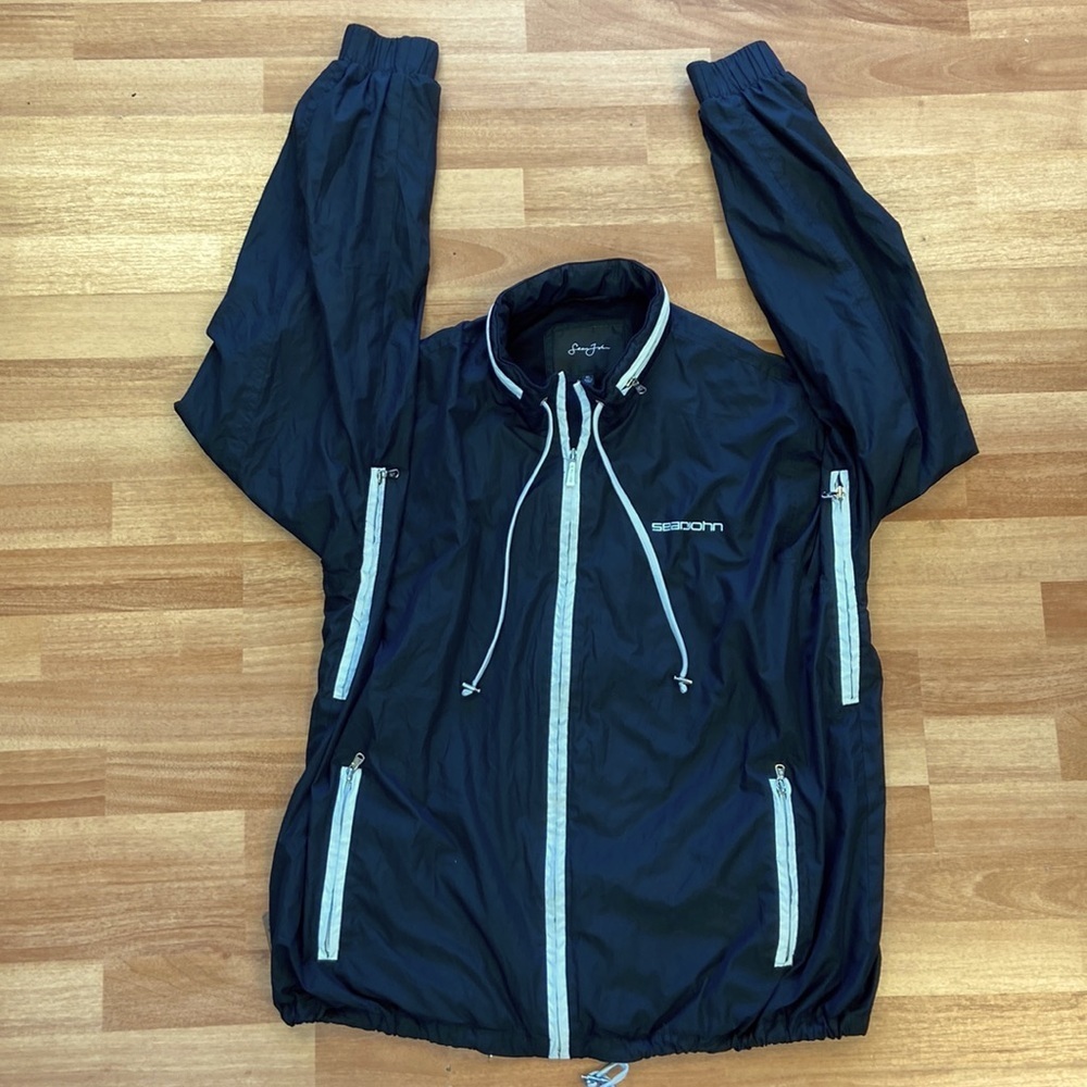 Sean John mesh lined jacket with Hideaway hood size XL